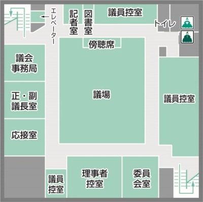 本庁舎配置図5階の画像