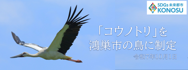 「コウノトリ」を鴻巣市の鳥に制定