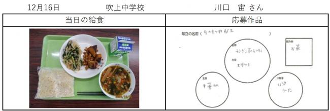 １２月１６日記念献立