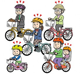 自転車ヘルメット着用イラスト