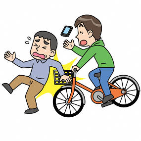 自転車ながらスマホイラスト