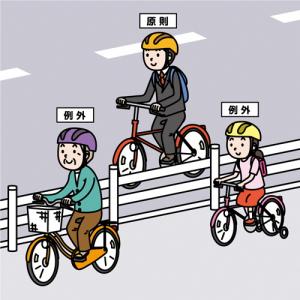 自転車の交通ルール左側通行イラスト