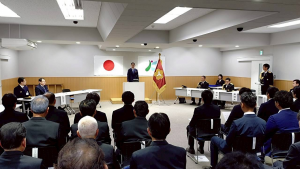 消防団辞令交付式の様子