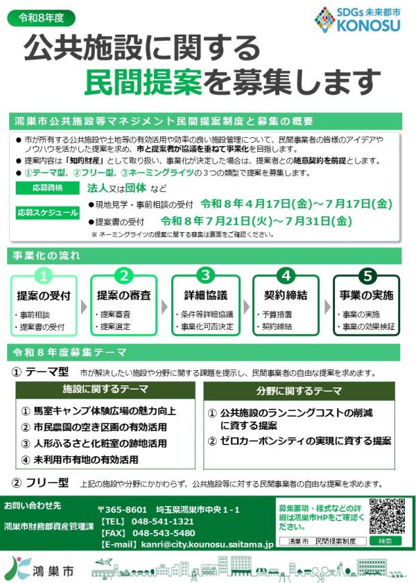 令和8年度民間提案制度（テーマ型・フリー型）募集チラシ 