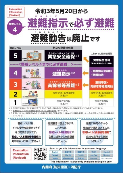 新たな避難情報に関するポスター・チラシ