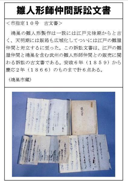 雛人形師仲間訴訟文書の説明画像