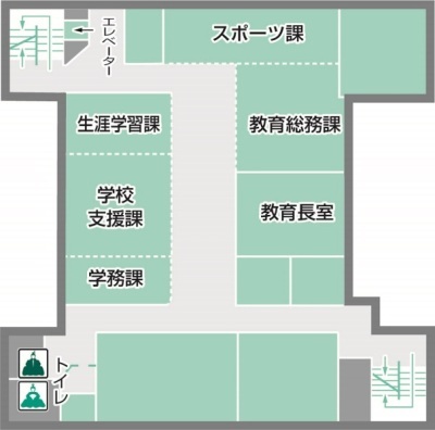 本庁舎配置図3階の画像