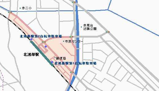 （画像）北鴻巣駅東口　自転車等放置禁止区域地図