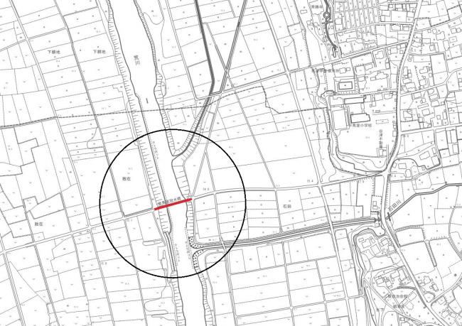 原馬室冠水橋位置図