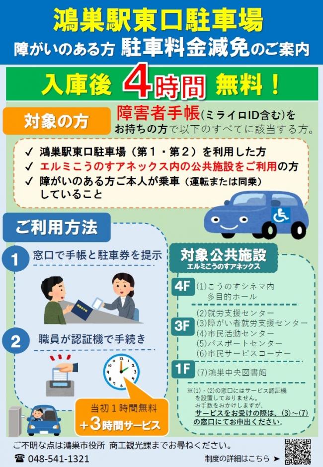駐車料金減免制度チラシ