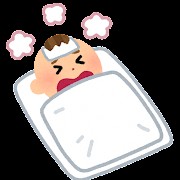 体調が悪そうな赤ちゃんのイラスト